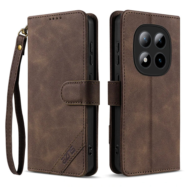 Flip Leather Case for Xiaomi Redmi Note 14 15 Pro Plus 5G K80 K90 Turbo 4 5 Pro Max Card Slots Phone Cover With Hand Strap