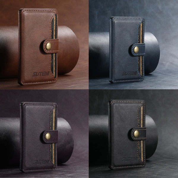 SUTENI Magnetic phone case Card holder Wallet Luxury PU leather black/brown/blue/purple