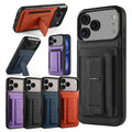 Card Slots Phone Case for Iphone 17 Promax Air 16 16e Pro Max 15 Plus 14 13 12 Mini Kickstand Card Holder Phone Back Cover
