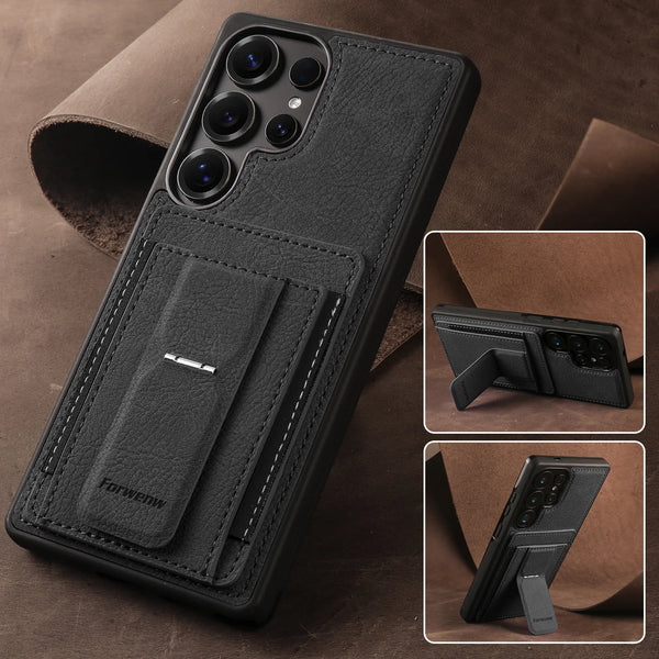 Card Slots Phone Case for Samsung Galaxy S26 Ultra S25 Plus S24 S23 S22 Fe S26U S25U Kickstand Card Holder Phone Back Cover