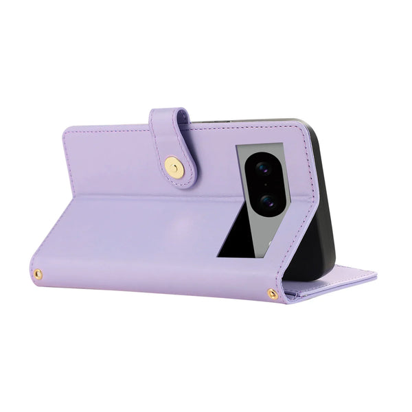 Crossbody Zipper Wallet Case for Google Pixel 10 9 8 7 10Pro 9Pro XL 8Pro 7Pro 7a 8a 9a Kickstand Cards Cash Pocket Phone Cover
