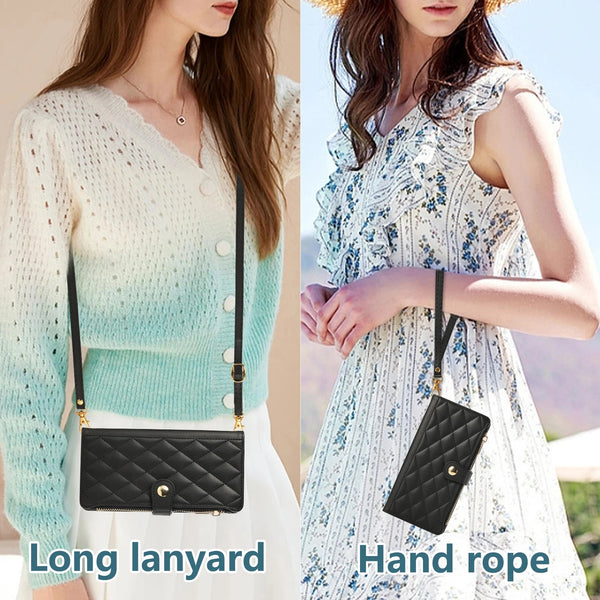 Crossbody Zipper Wallet Case for iphone 17 Promax Air 16 Pro max 15 Plus 14 13 12 Kickstand Cards Slots Cash Pocket Phone Cover