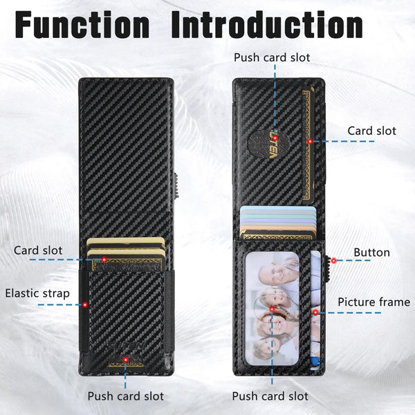 SUTENI Faux Leather For Men Wallet Card Slot Wallet Flip Cover Card Box Pressing The Button Automatically Ejects The Card