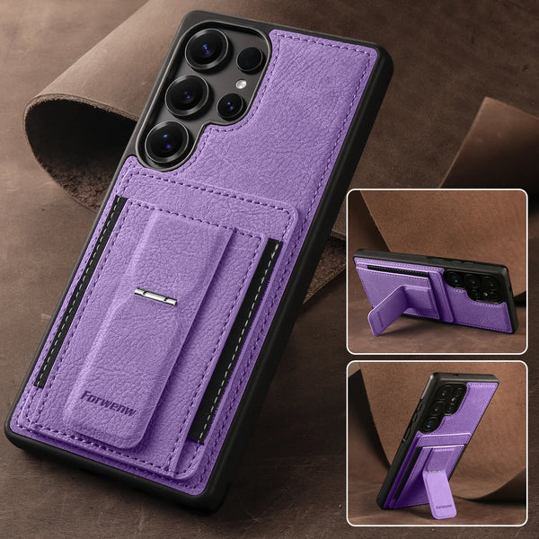 Card Slots Phone Case for Samsung Galaxy S26 Ultra S25 Plus S24 S23 S22 Fe S26U S25U Kickstand Card Holder Phone Back Cover