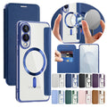 Flip Case for Samsung Galaxy S25 Ultra Edge S24 Plus Fe S23 S22 Magnetic Wireless Charging Card Slots Card Holder Phone Cover