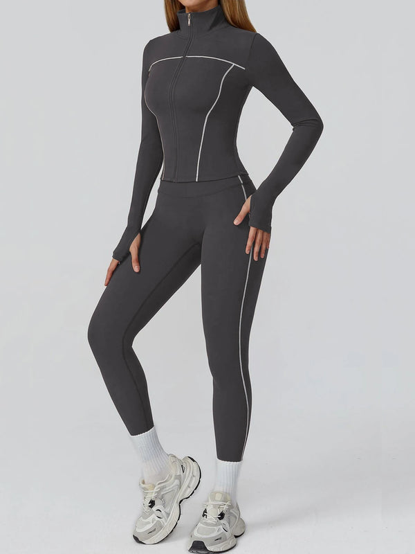Yoga Set 2PCS Sports Outfits Women Clothes Fitness Tracksuit Gym Legging Workout Long Sleeved Female Bra Yoga Suit Sportswear