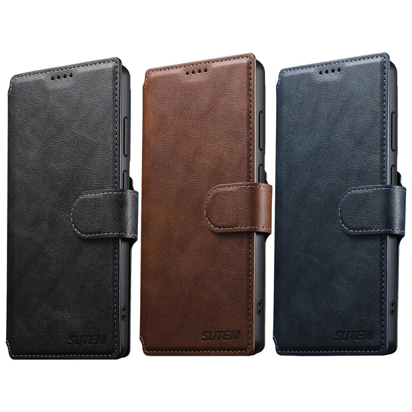 Faux Leather Wireless Charging Card Holder Stand Wallet Magnetic Flip Cover Phone Case For Samsung Galaxy S26 Ultra S25 S24 S23