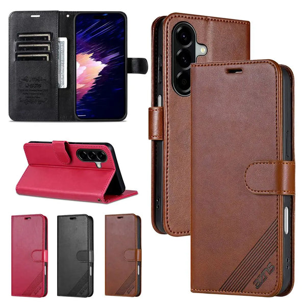 Flip Leather Case For Samsung Galaxy A17 A07 A06 A16 A26 A36 A56 A15 A35 A55 4G 5G Wallet Cash Cards Slots Phone Cover