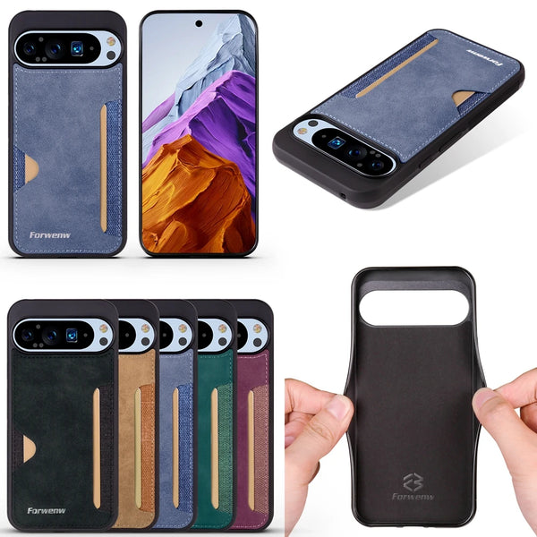 Cards Slot Leather Case For Google Pixel 9 9A 9Pro 9ProXL 10 10Pro 10ProXL Pro XL Shockproof Card Holder Phone Back Cover