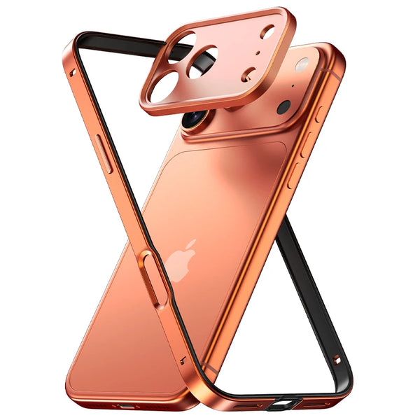 Aluminum Alloy Phone Frame Case For iPhone 17 Air 16 15 14 13 Pro Max Plus Metal Camera Lens Protect Silicone Shockproof Bumper