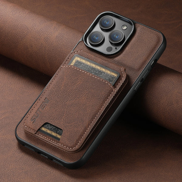 SUTENI Card Holder Card Cover Mobile Phone Case Luxury PU Leather Phone Holder For iPhone 16ProMax 15Plus 14 13 12 11 XR X