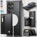 Magnetic Flip Leather Phone Case for Samsung Galaxy S26 Ultra S25 FE S24 Plus S23 S22 S21 5G Wireless Charging Wallet Card Cover