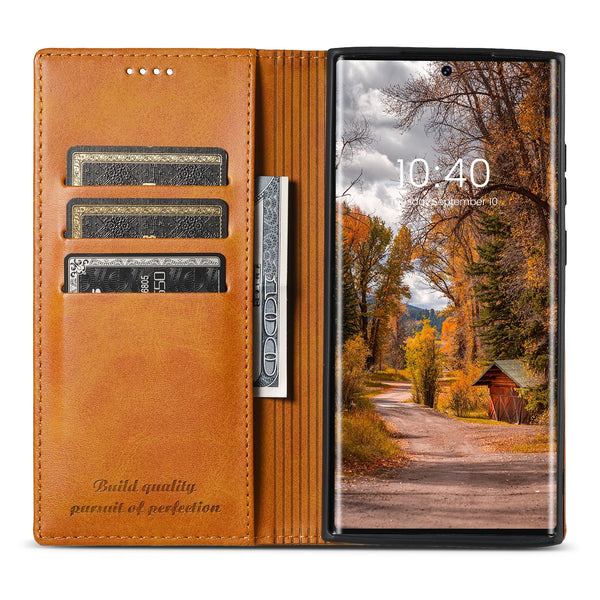 SUTENI Faux Leather Card Holder Stand Wallet Magnet Flip Cover Phone Case For Samsung S26 Ultra S25 Plus S24 S23 S22 Note20