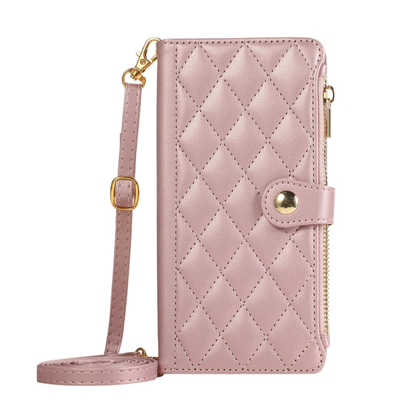 Crossbody Zipper Wallet Case for iphone 17 Promax Air 16 Pro max 15 Plus 14 13 12 Kickstand Cards Slots Cash Pocket Phone Cover