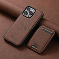 Wallet Phone Case Card Holder Leather Magnetic Pocket Cover For Wireless Charging For iPhone 12 13 14 15 16 Plus 17 ProMax