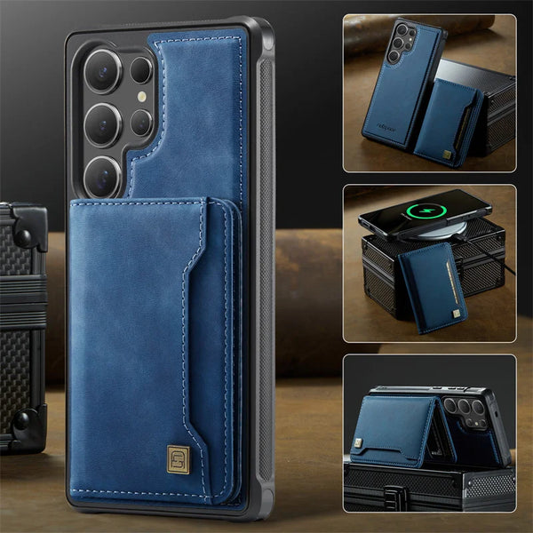 Magnetic Magsafe Flip Leather Case for Samsung Galaxy S26 Ultra S25 Edge S24 Plus A16 A26 A36 A56 2 in 1 Wallet Card Cover Coque