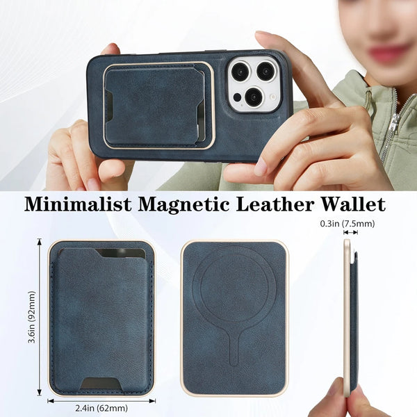 2 in 1 Leather Case For Iphone 17 16 ProMax 15 Plus 14 Pro Max 13 12 16e Magsafe Ultra Thin Magnetic Card Slot Bag Phone Cover