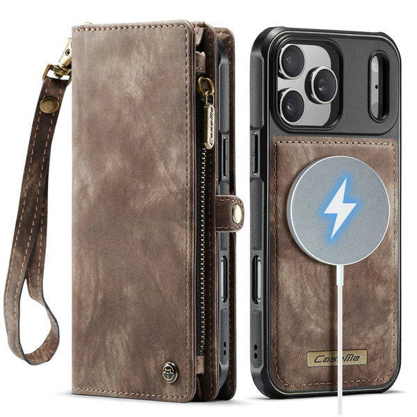 FOR iPhone 17 Pro Max Air 16 16E 15 Plus 14 for Samsung S26 Ultra S25 FE S24 Plus S23 S22 S21 S20  A17 A16 A36 A56 A15 A55 A14 A54  for Google Pixel 9 10 Pro XL 9A for Samsung Z FOLD 7 FOLD 6 FOLD5 Zipper Wallet Flip case with Magnetic Leather back Case