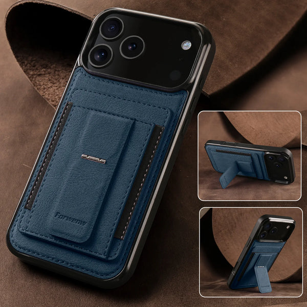 Card Slots Phone Case for Iphone 17 Promax Air 16 16e Pro Max 15 Plus 14 13 12 Mini Kickstand Card Holder Phone Back Cover