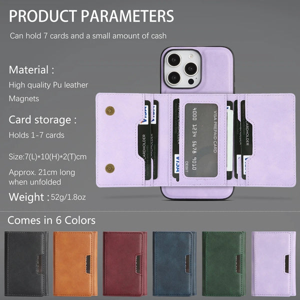 2 in 1 Detachable Magsafe Case for IPhone 17 Air 16 Promax15 Plus 14 Pro 13 Pro Max 12 Magnetic 7 Card Slots Holder Phone Cover