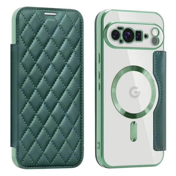 Wireless Charging Flip Leather Case for Google Pixel 7A 8A 9 10 Pro 9A XL Pixel10 Magnetic Card Slots Cards Holder Phone Cover
