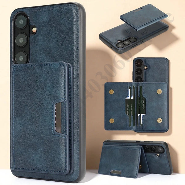 2 in 1 Leather Case for Samsung Galaxy A14 A15 A16 A17 A26 A34 A35 A36 A37 A52 A53 A54 A55 A56 A57 4G 5G Cards slots Phone Cover