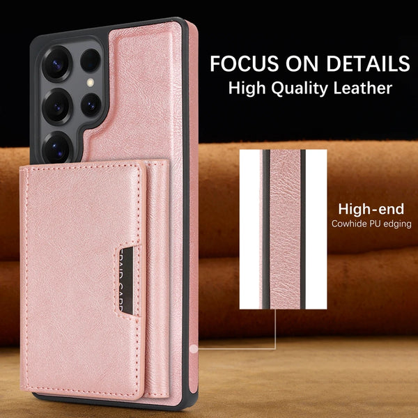 2 in 1 Magnetic Leather Case for Samsung Galaxy S25 Ultra S24 Plus S23 + S25U Wireless Charging 7 Card Slots Holder Phone Cover