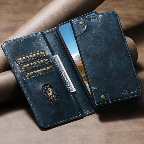 SUTENI Phone Case Faux Leather Card Holder Stand Wallet Magnet Flip Cover For Galaxy S26 Ultra S25 Plus S24 S23+