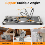 Oatsbasf for Samsung Galaxy S26 Ultra Frameless Metal Bumper Z Case Phone Case with 360°Rotating Stand Magnetic Shockproof Cover