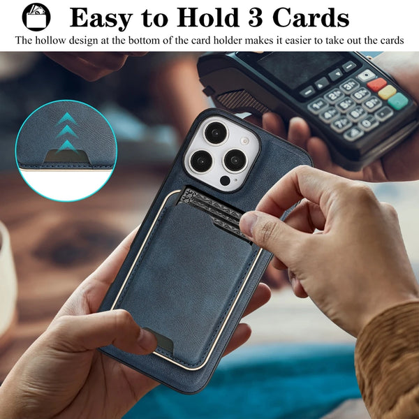 2 in 1 Leather Case For Iphone 17 16 ProMax 15 Plus 14 Pro Max 13 12 16e Magsafe Ultra Thin Magnetic Card Slot Bag Phone Cover