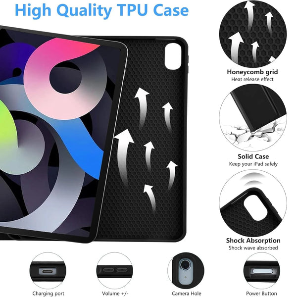 Keyboard Case For iPad Air 11 M2 2024/M3 2025/M4 2026,Folio Cover With Pencil Holder For iPad Air 4 5 10.9'' Air 6th 7th 8th Gen