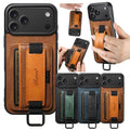 Leather Case For iPhone 17 Promax Air 16E 16 Pro Max 15 Plus 14 Pro 13 PM 12 iphone17 iphone 16 Card Slots hand Hold Phone Cover