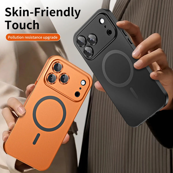 Luxury Aluminum Metal Frame Magsafe Phone Case For iPhone 17 Air 16 15 14 13 12 Pro Max Plus Magnetic Charge Shockproof PC Cover