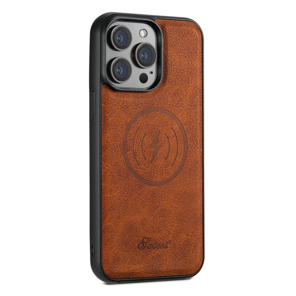 SUTENI PU Leather Compatible Wireless Charging Case Luxury Phone Case for Men For iPhone 12 13 14 15 Plus 16 Pro Max