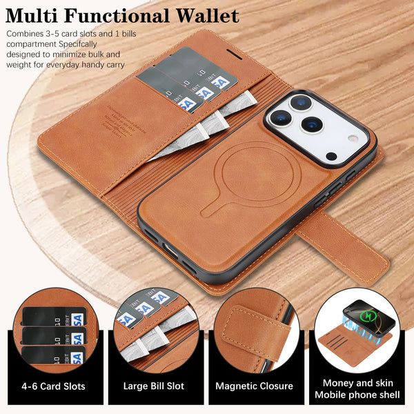 2in1 Leather Wallet magnetic Flip back Case For iPhone 17 Promax Air 16 Pro Max 15 Plus 14 13 12 For Samsung Galaxy S25 S26 Ultra S24 Plus S23 S24 for Google Pixel 9 10 Pro XL 9A10A 9Pro 10Pro XL