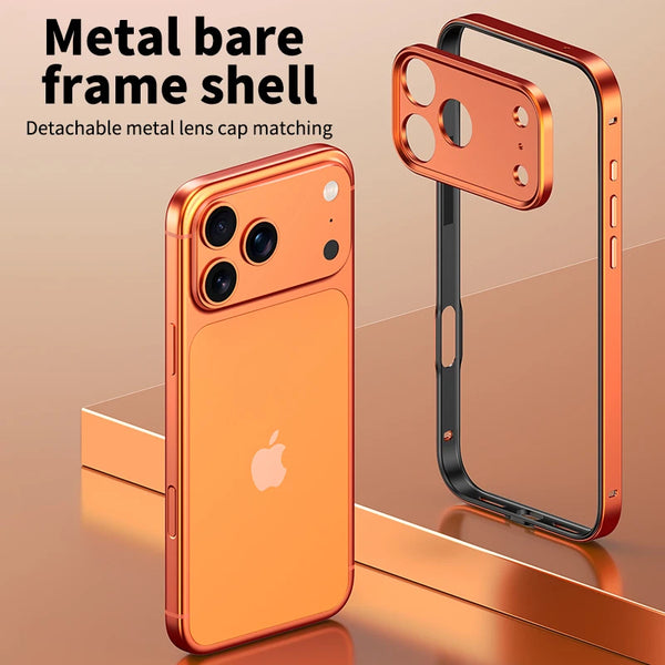 Aluminum Alloy Phone Frame Case For iPhone 17 Air 16 15 14 13 Pro Max Plus Metal Camera Lens Protect Silicone Shockproof Bumper