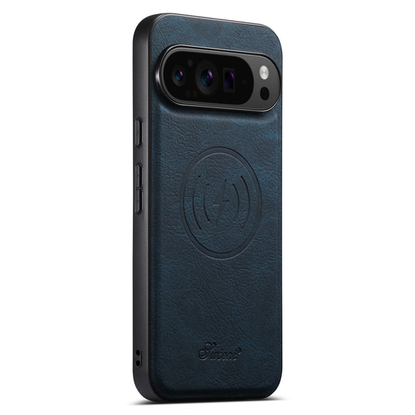 SUTENI Luxury Faux Leather Phone Case Magnet Wireless Charging Frosted Feel For Google Pixel 10 Pro XL 9 8A 7 6