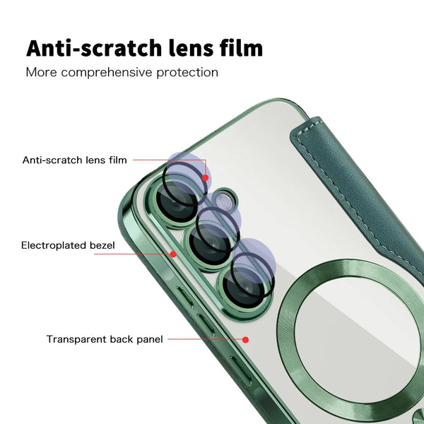 Flip Case for Samsung Galaxy A15 A16 A17 A35 A36 A55 A05 A05S A06 A07 A56 A26 4G 5G Wireless Charging Card Slots Phone Cover