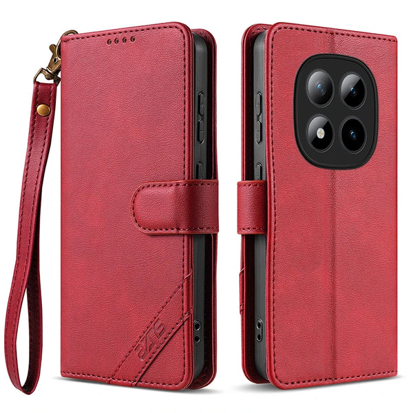 Flip Leather Case for Xiaomi Redmi Note 14 15 Pro Plus 5G K80 K90 Turbo 4 5 Pro Max Card Slots Phone Cover With Hand Strap