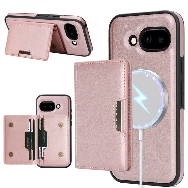 2 in 1 Magnetic Leather Case for Google Pixel 9 10 Pro 9A 9pro 10Pro XL Card Slots Cards Holder Wireless Charging Phone Cover