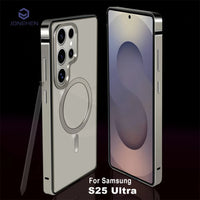 Magnetic Aluminum Metal Frame Case For Samsung Galaxy S25 S26 Ultra S26ultra 5G Hybrid Bumper Alloy Protective Cover For Magsafe