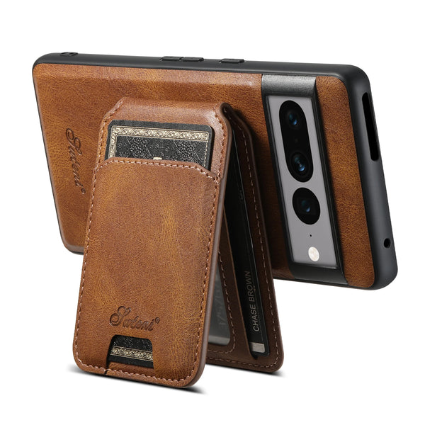 SUTENI Wireless Charging Faux Leather Magnet Card Holder Stand Picture frame Phone Case For Google Pixel 9 XL 8 Pro 7A 6