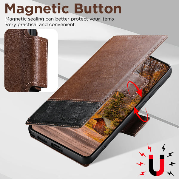 Faux Leather Wireless Charging Card Holder Stand Wallet Magnetic Flip Cover Phone Case For Samsung Galaxy S26 Ultra S25 S24 S23