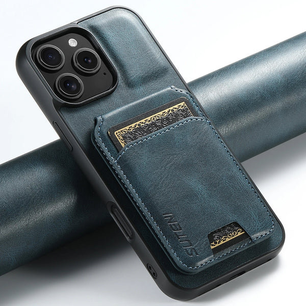 Wallet Kickstand SUTENI Luxury Leather Card Holder Cover For iPhone 17 16 15 14 13 12 11 Pro Plus X Xs XR Max Protective  Case