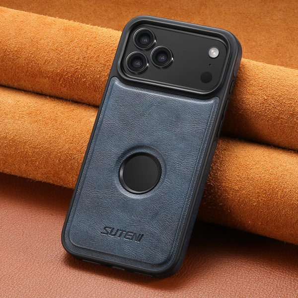 SUTENI Wireless Charging Luxury Faux Leather Magnet Phone Case For iPhone 17 Pro Max 16 Plus 15 14 13 12