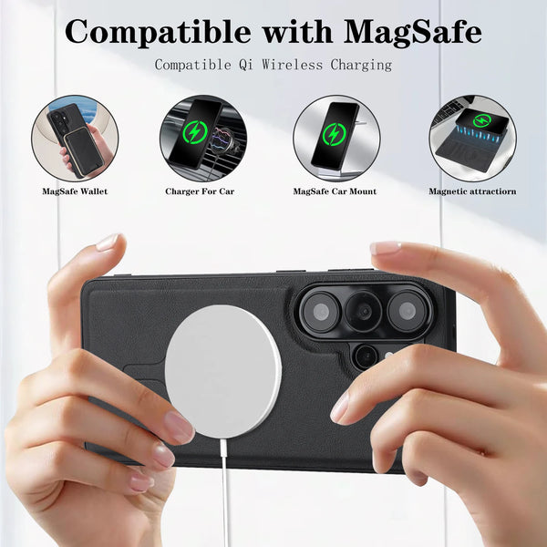 Detachable Leather Flip Case for Samsung Galaxy S26 S25 Ultra S24Plus S23 S26U S25U Wireless Charging Card Holder Phone Cover