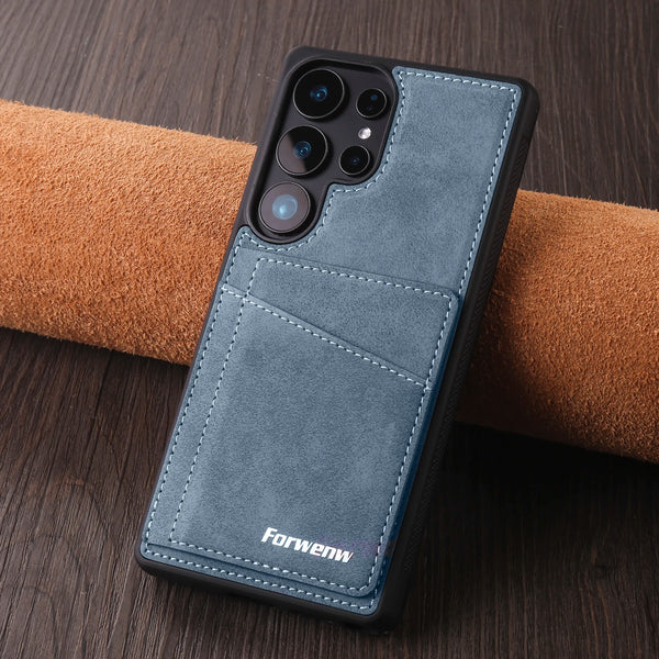 Leather Case For Samsung Galaxy S25 Ultra Edge S24 Plus S23 Fe S22 S21 S20Fe S25U S24U S23U Card SlotS Cards Holder Phone Cover