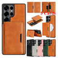 2 In 1 Leather Phone Case for Samsung Galaxy S25 Ultra S24 Plus S23  S25U S24U S23U Magnetic 5 Cards Holder Slots Phone Cover