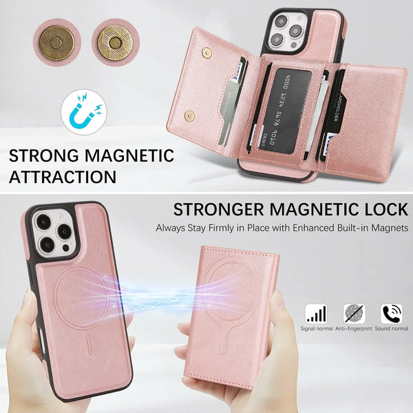 Magnetic Leather Wallet Case for iphone 16 Promax 17 Air 15 Pro Max 14 Plus 13 PM 12 Wallet 7 Cards Slots holder phone Cover