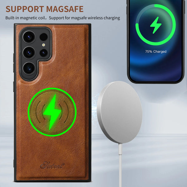 SUTENI Wallet Phone Case Card Holder Leather Magnetic Pocket Cover For Samsung Galaxy S24Ultra S23 S22Plus